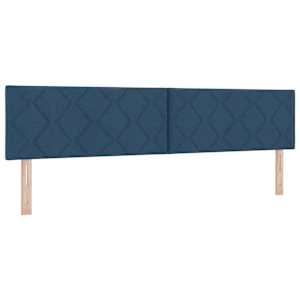 Postel boxspring s matrací s čelo Modrá 200 x 200 cm Textil - obrázek 5