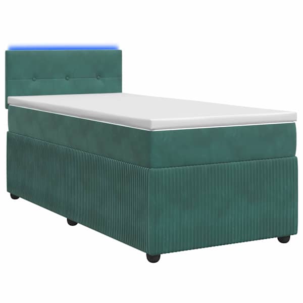 vidaXL Vedruvoodi madratsiga peaga Tumeroheline 90 x 190 cm Samet