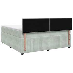 Postel boxspring s matrací Světle šedá 140 x 190 cm Samet - obrázek 9