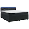 vidaXL Vedruvoodi madratsiga LED-ribadega Must 160 x 200 cm Samet