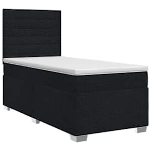 vidaXL Vedruvoodi madratsiga Must 80 x 200 cm kangas