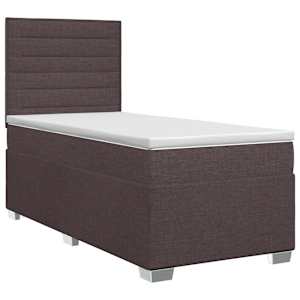 vidaXL Vedruvoodi madratsiga peaga Tume pruun 80 x 200 cm kangas