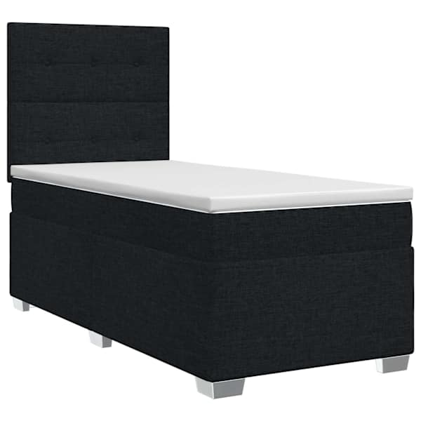 vidaXL Vedruvoodi madratsiga peaga Must 80 x 200 cm kangas