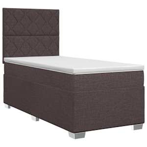 vidaXL Vedruvoodi madratsiga peaga Tume pruun 80 x 200 cm kangas