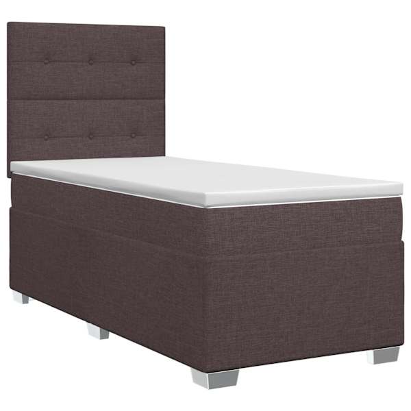 vidaXL Vedruvoodi madratsiga peaga Tume pruun 90 x 200 cm kangas