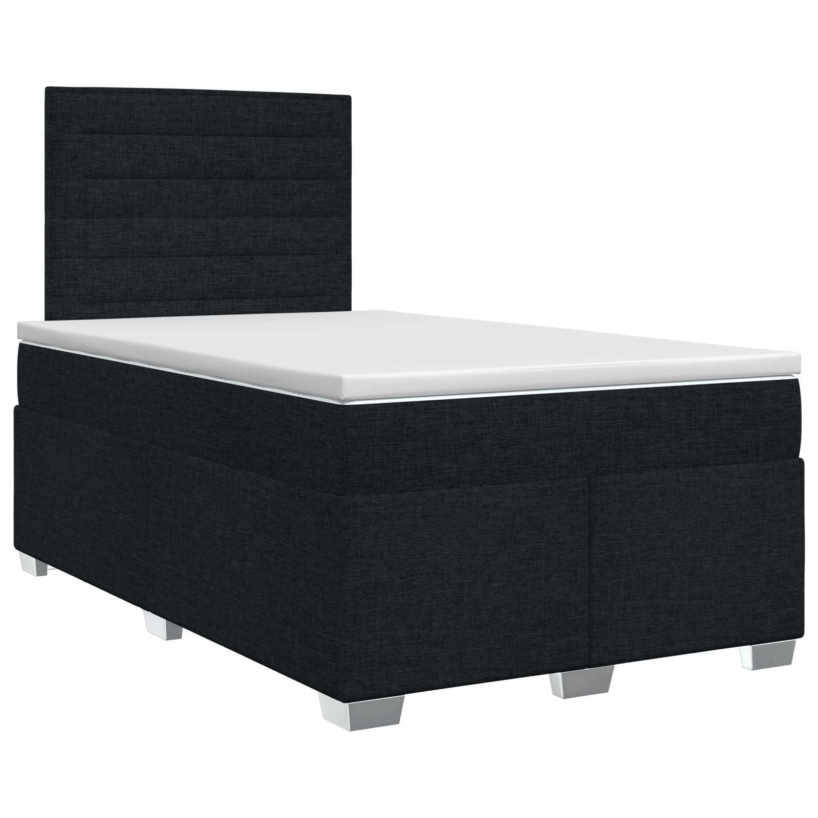 Postelja boxspring z vzmetnico Črna 120 x 190 cm Blago