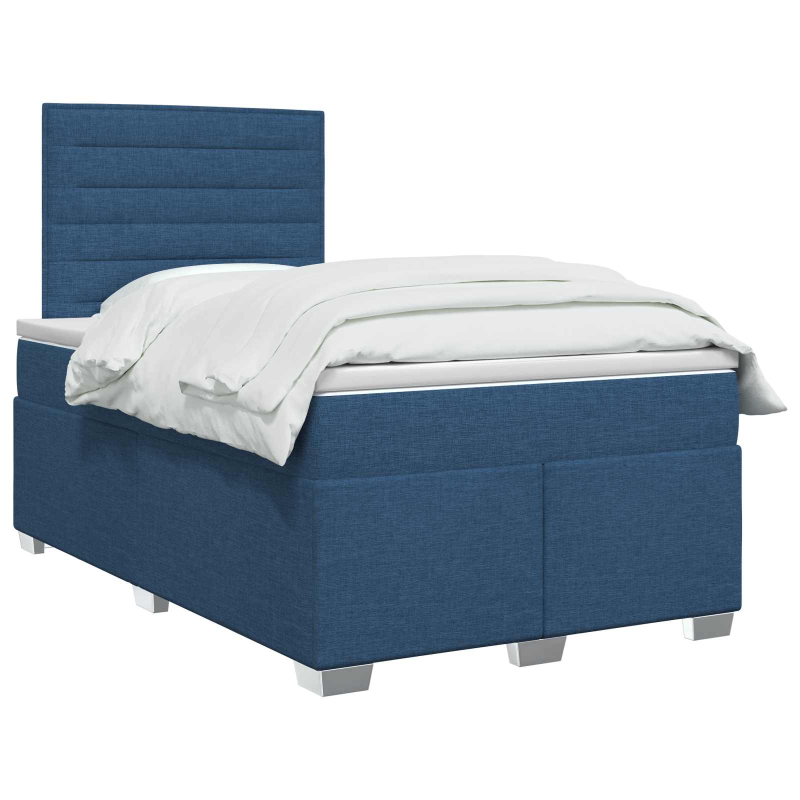 vidaXL Boxspringbed met matras met hoofdeinde Blauw 120 x 190 cm Stof, foto 2