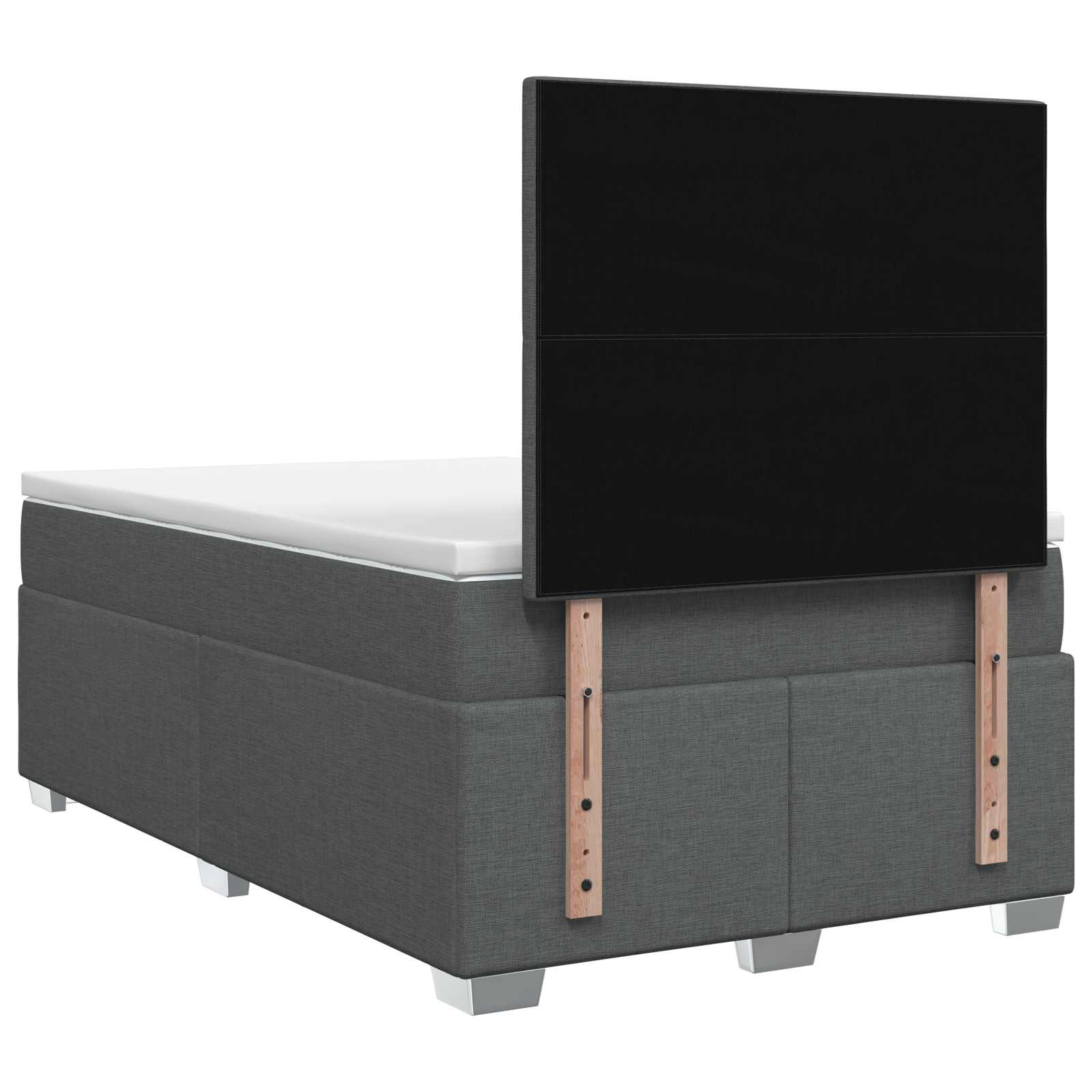 Postelja boxspring z vzmetnico Temno siva 120 x 190 cm Blago