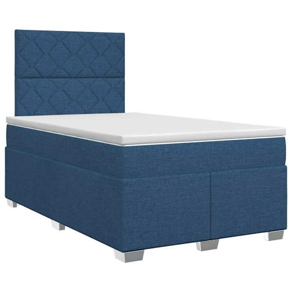 vidaXL Vedruvoodi madratsiga peaga Sinine 120 x 190 cm kangas