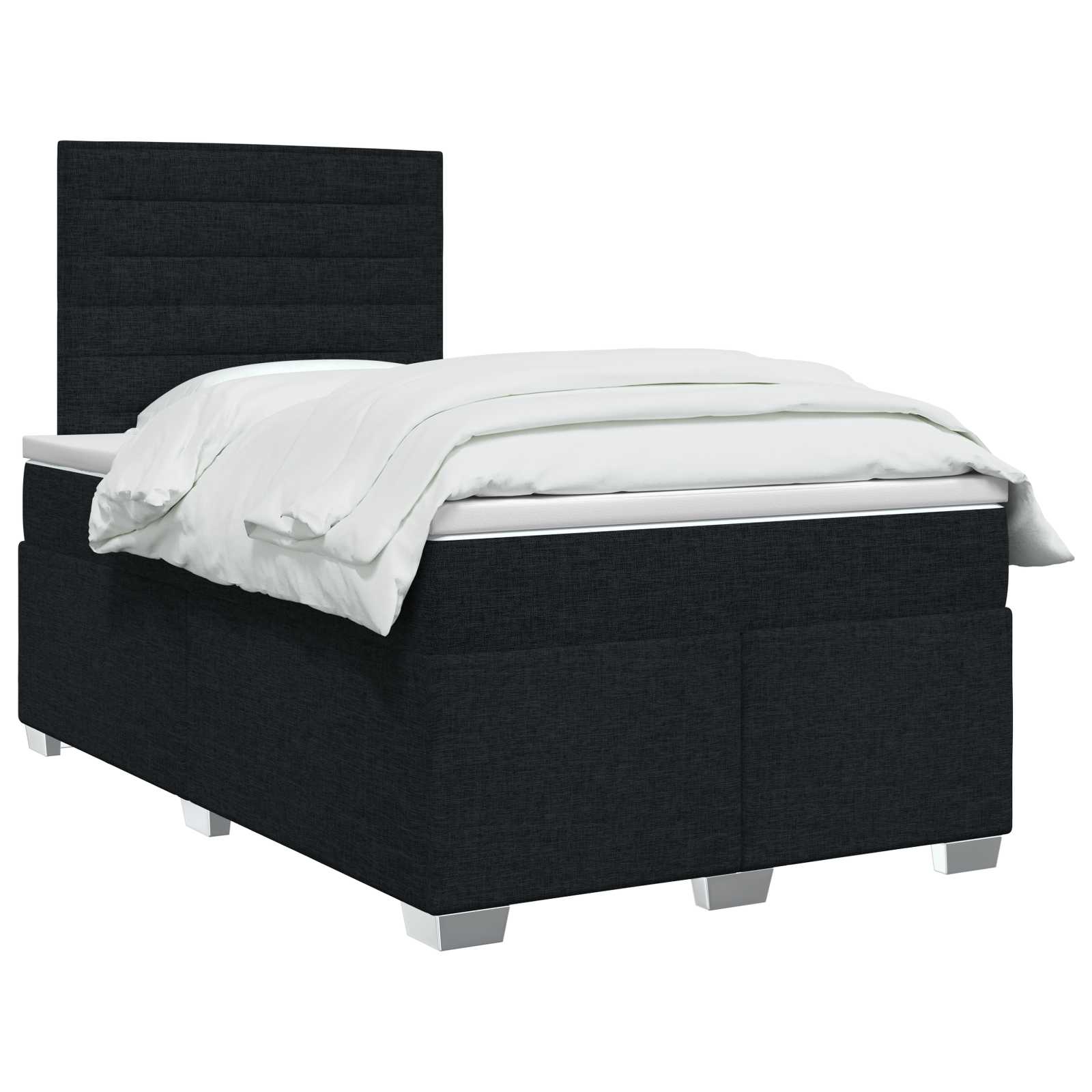 Postelja boxspring z vzmetnico Črna 120 x 200 cm Blago