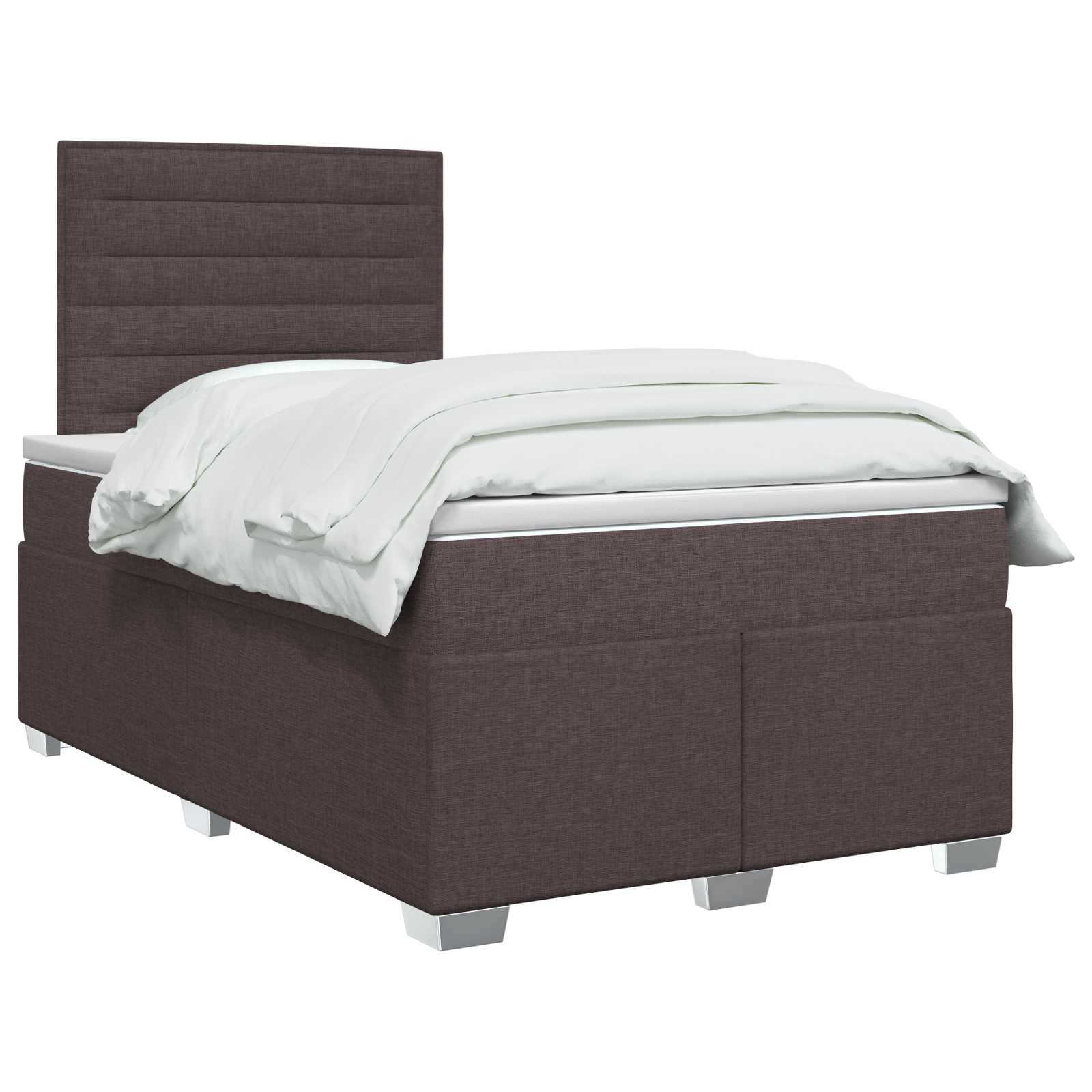 Κρεβάτι box spring με στρώμα Σκούρο Καφέ 120 x 200 cm Ύφασμα - Image 3