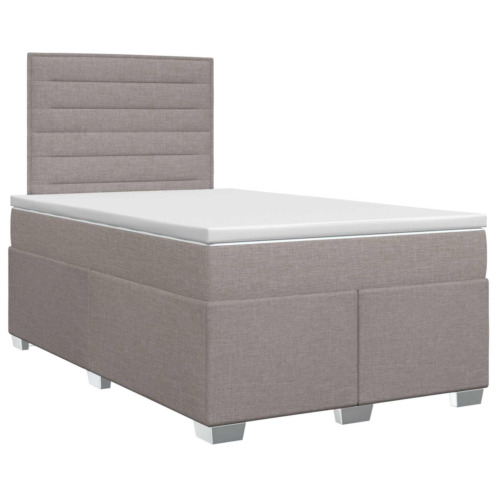 vidaXL Boxspringbed met matras Taupe 120 x 200 cm Stof, foto 3