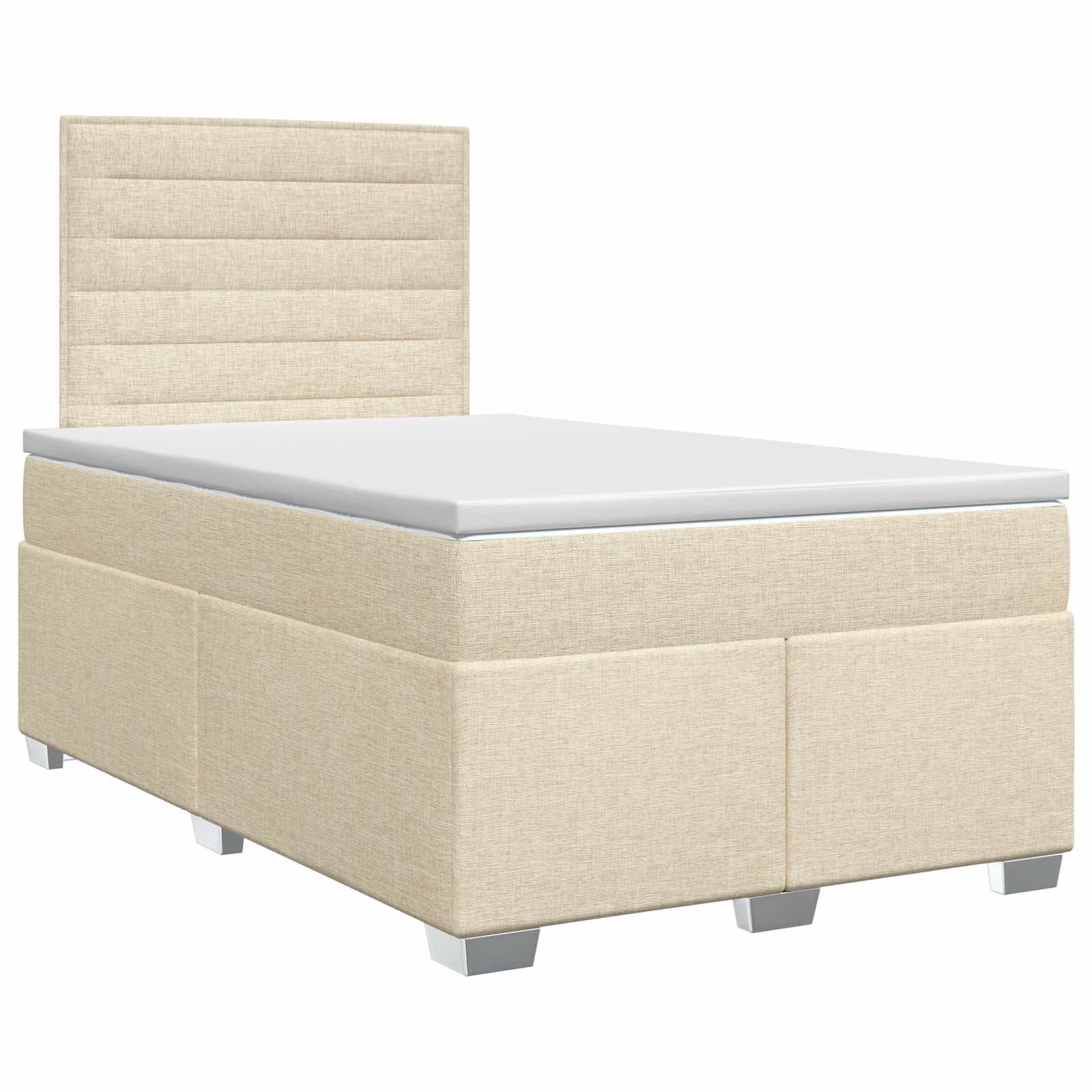 Postelja boxspring z vzmetnico Krem 120 x 200 cm Blago