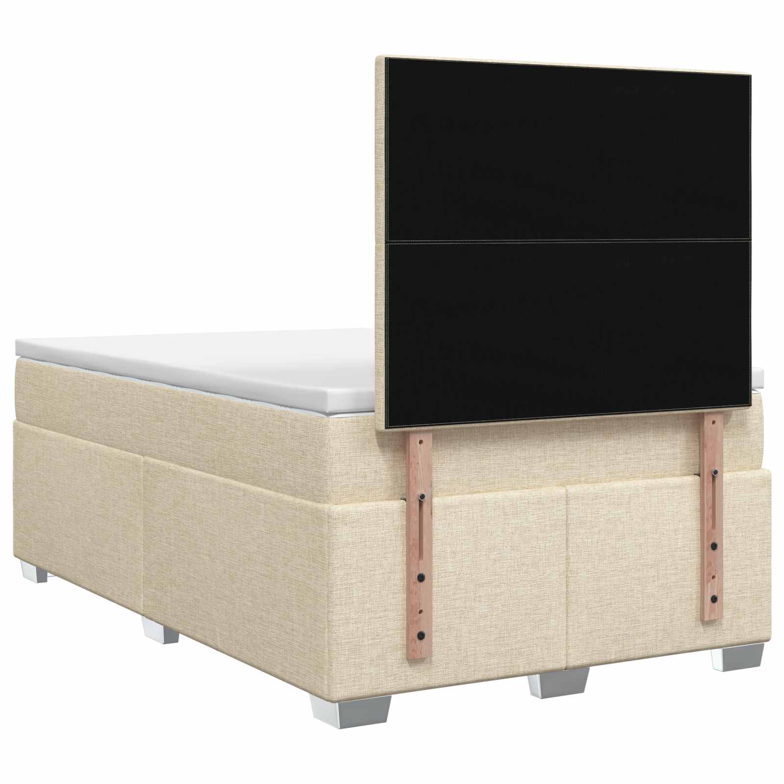 Postelja boxspring z vzmetnico Krem 120 x 200 cm Blago