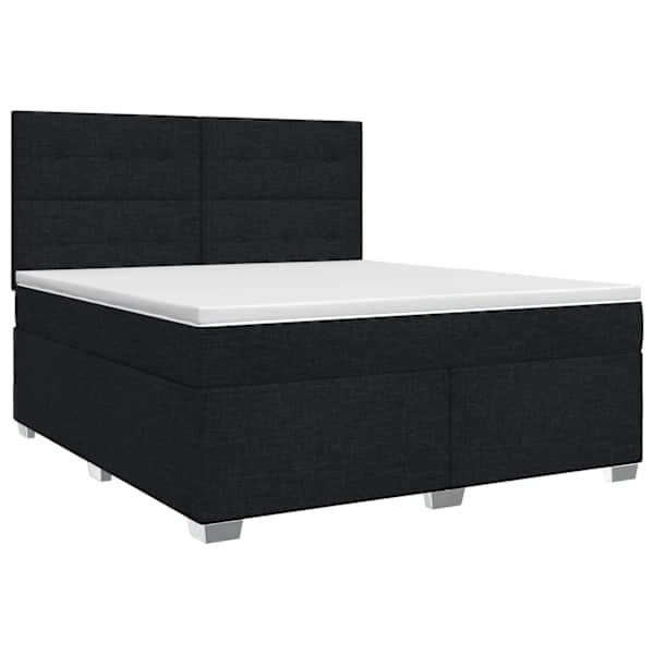 vidaXL Vedruvoodi madratsiga peaga Must 140 x 190 cm kangas