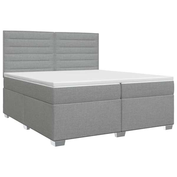 vidaXL Vedruvoodi madratsiga peaga Helehall 200 x 200 cm kangas
