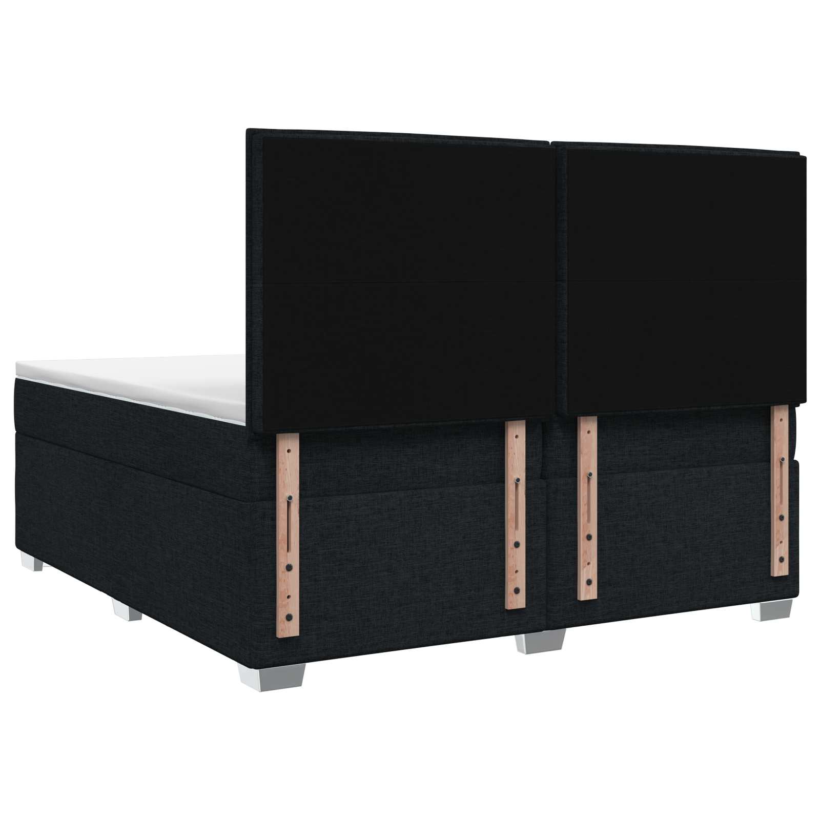 Postelja boxspring z vzmetnico Črna 200 x 200 cm Blago