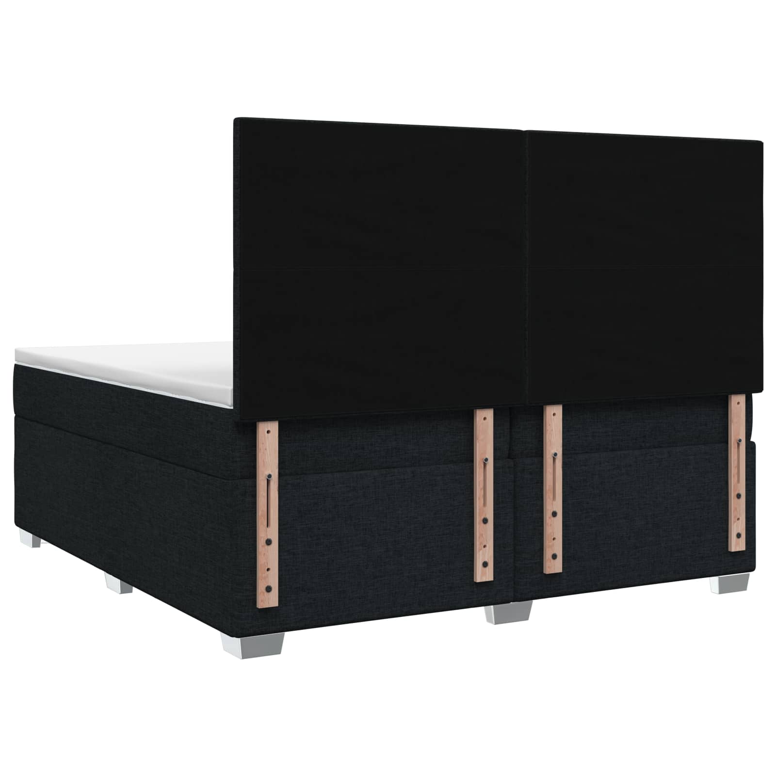 Postelja boxspring z vzmetnico Črna 200 x 200 cm Blago