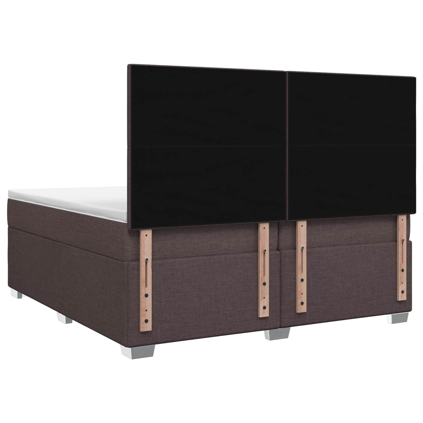 Postelja boxspring z vzmetnico Temno rjava 200 x 200 cm Blago