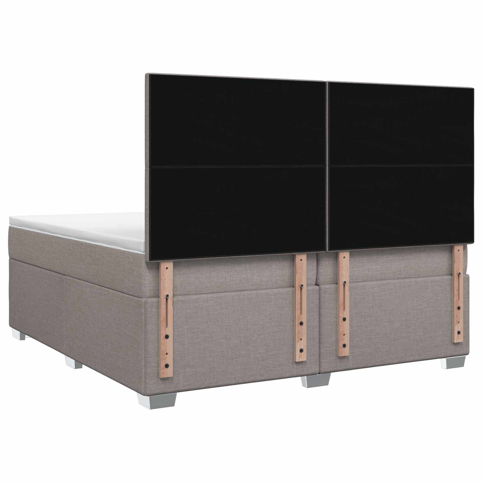Postelja boxspring z vzmetnico Taupe 200 x 200 cm Blago