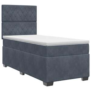 vidaXL Vedruvoodi madratsiga peaga Tumehall 90 x 190 cm Samet