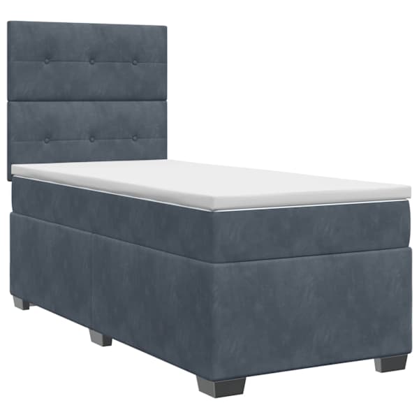 vidaXL Vedruvoodi madratsiga peaga Tumehall 100 x 200 cm Samet