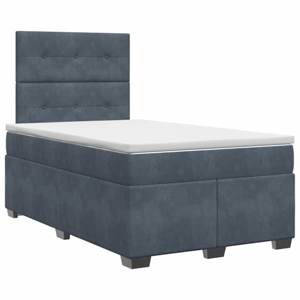 vidaXL Vedruvoodi madratsiga peaga Tumehall 120 x 200 cm Samet