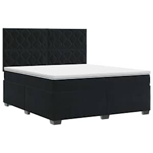 vidaXL Vedruvoodi madratsiga peaga Must 140 x 190 cm Samet