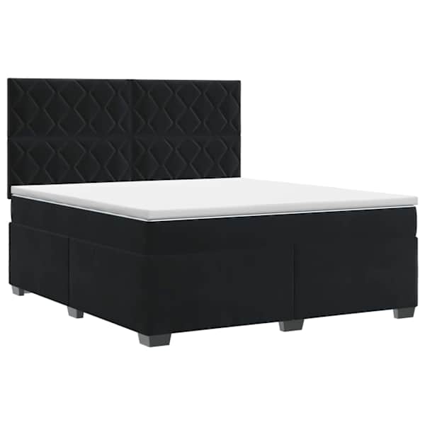 vidaXL Vedruvoodi madratsiga peaga Must 140 x 190 cm Samet