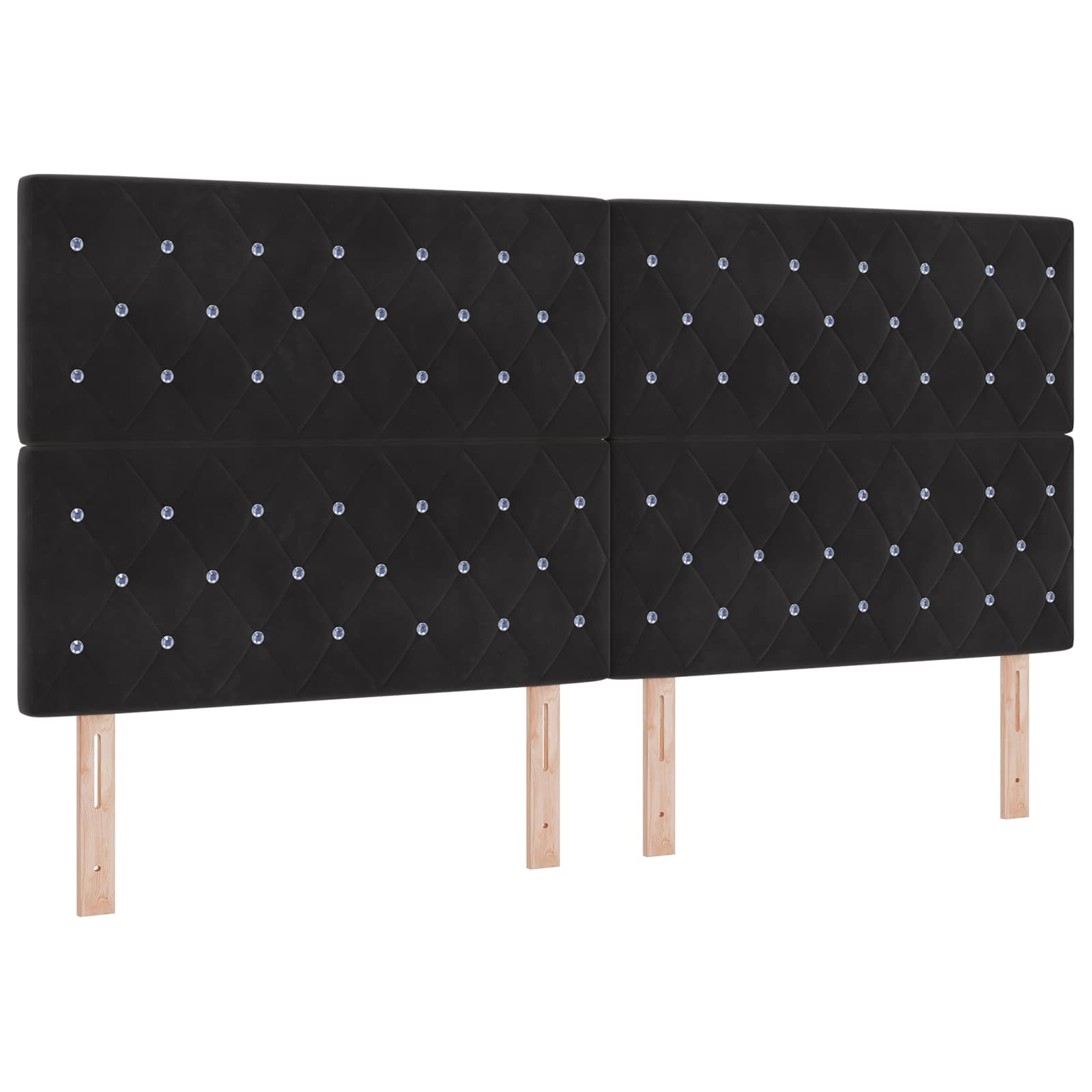 Postelja boxspring z vzmetnico Črna 200 x 200 cm Žamet
