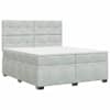 vidaXL Vedruvoodi madratsiga peaga Helehall 200 x 200 cm Samet