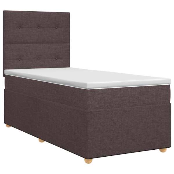 vidaXL Vedruvoodi madratsiga peaga Tume pruun 80 x 200 cm kangas