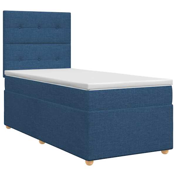 vidaXL Vedruvoodi madratsiga peaga Sinine 80 x 200 cm kangas