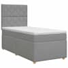 vidaXL Vedruvoodi madratsiga peaga Helehall 80 x 200 cm kangas