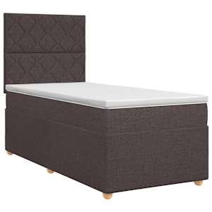 vidaXL Vedruvoodi madratsiga peaga Tume pruun 80 x 200 cm kangas