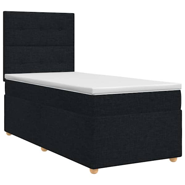 vidaXL Vedruvoodi madratsiga peaga Must 90 x 190 cm kangas