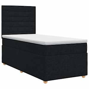 vidaXL Vedruvoodi madratsiga peaga Must 90 x 200 cm kangas