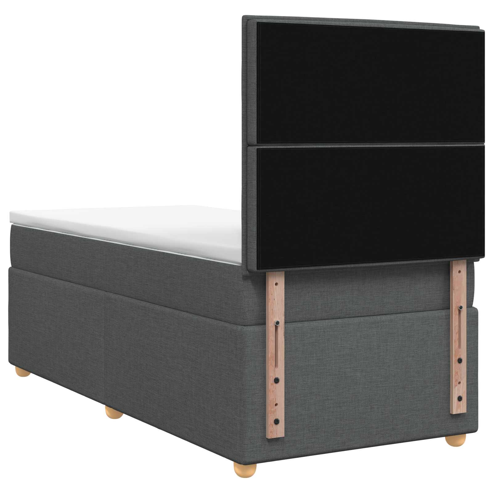 Postelja boxspring z vzmetnico Temno siva 100 x 200 cm Blago