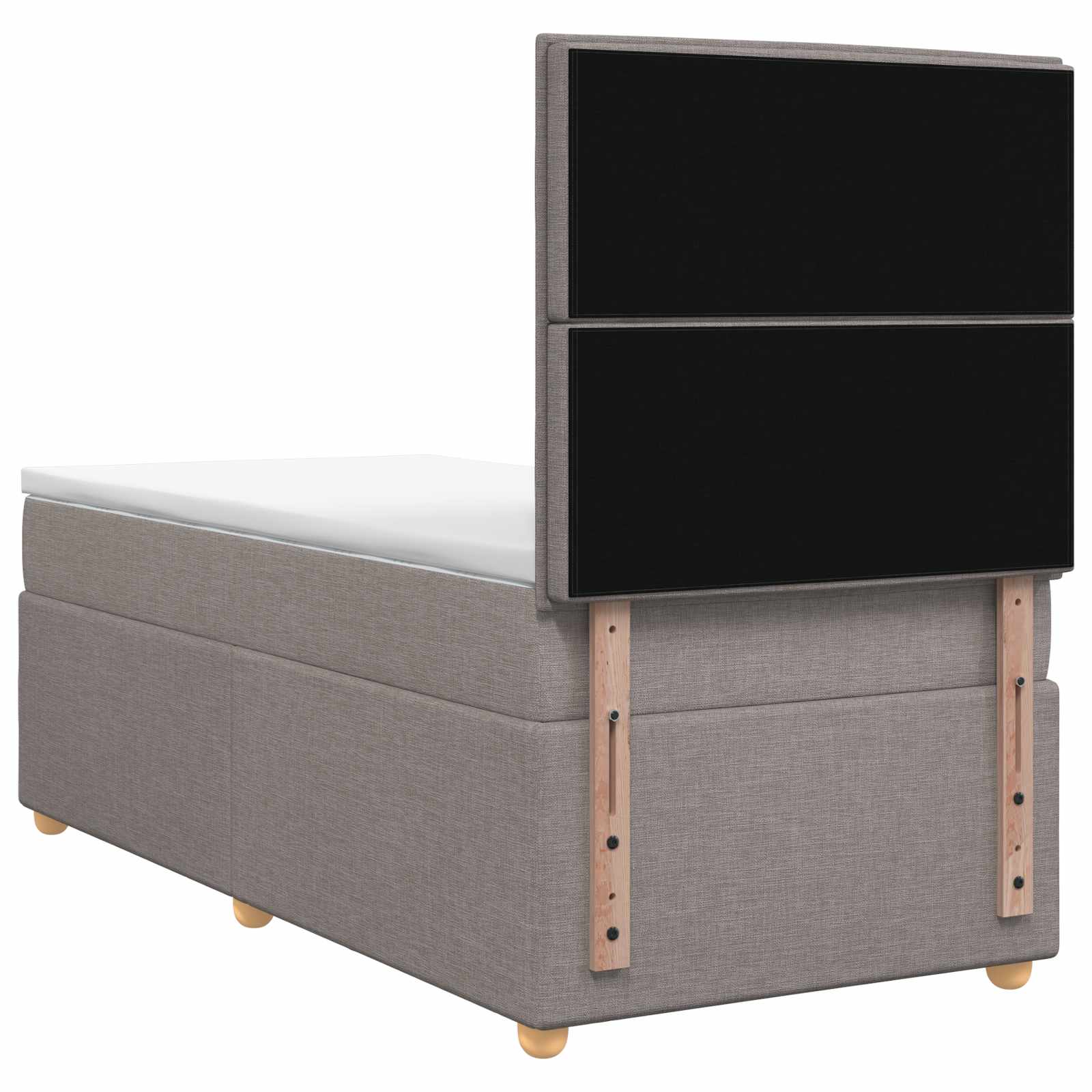 Postelja boxspring z vzmetnico Taupe 100 x 200 cm Blago