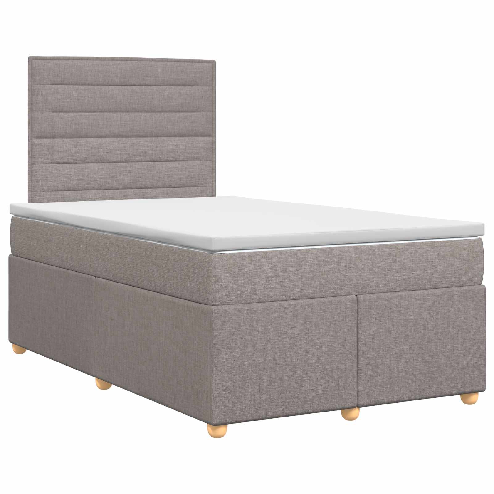 Postelja boxspring z vzmetnico Taupe 120 x 190 cm Blago