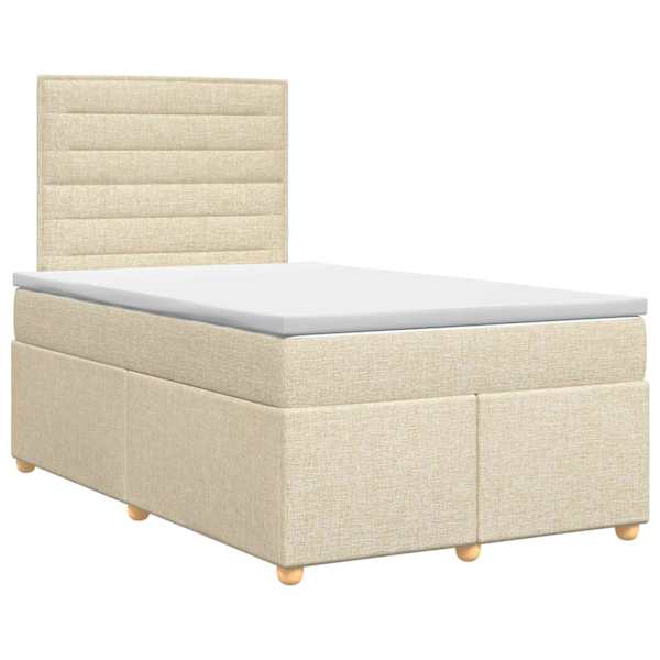 vidaXL Vedruvoodi madratsiga peaga Kreemjas 120 x 190 cm kangas