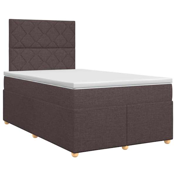 vidaXL Vedruvoodi madratsiga peaga Tume pruun 120 x 190 cm kangas