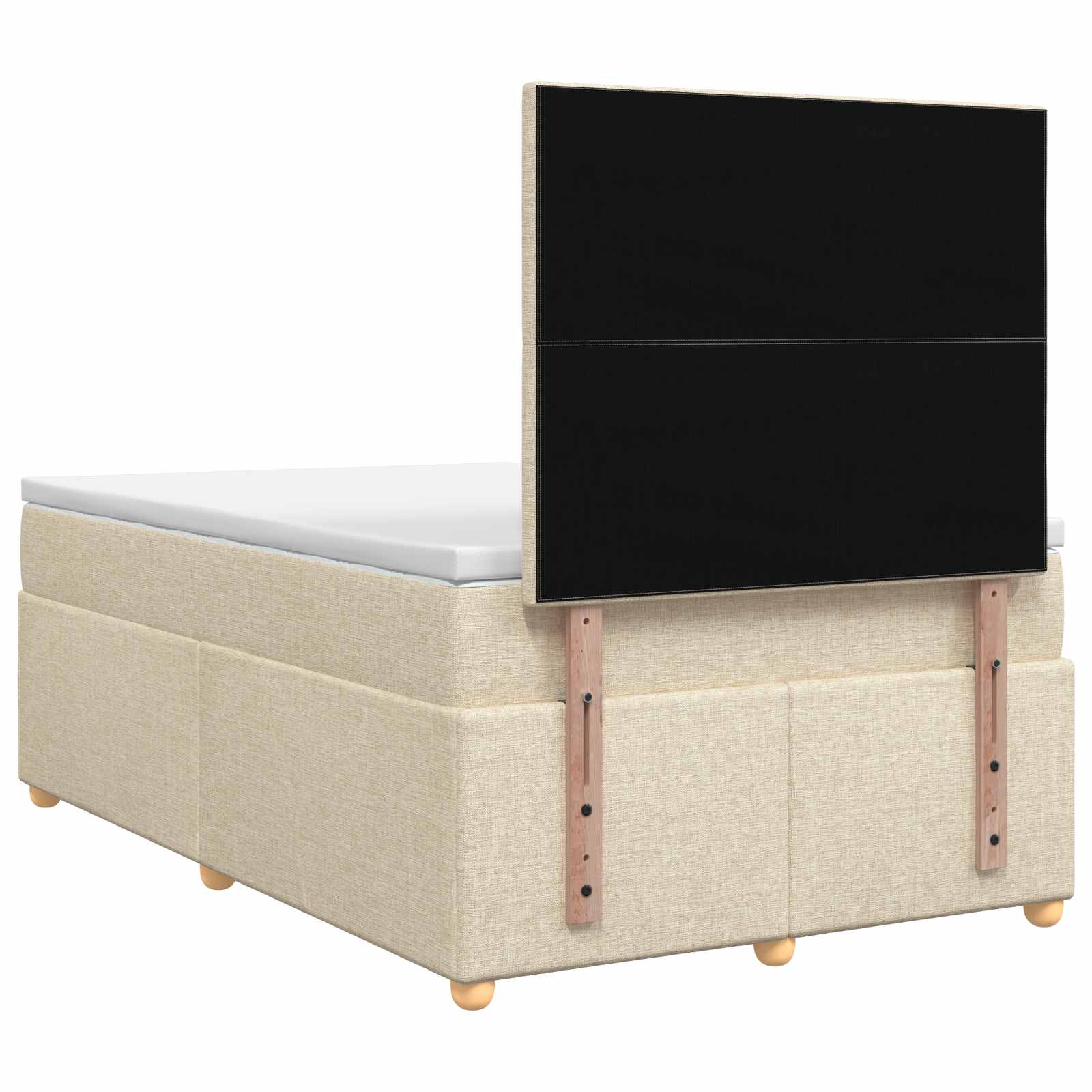 Postelja boxspring z vzmetnico Krem 120 x 190 cm Blago
