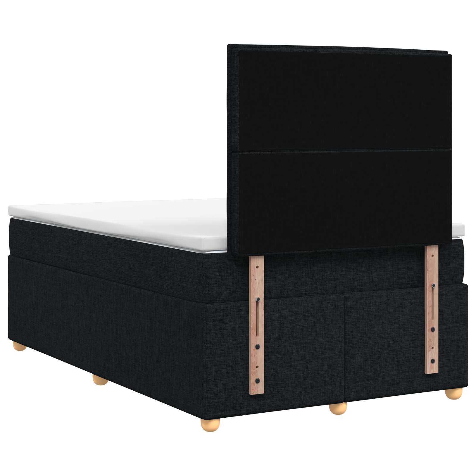 Postelja boxspring z vzmetnico Črna 120 x 200 cm Blago