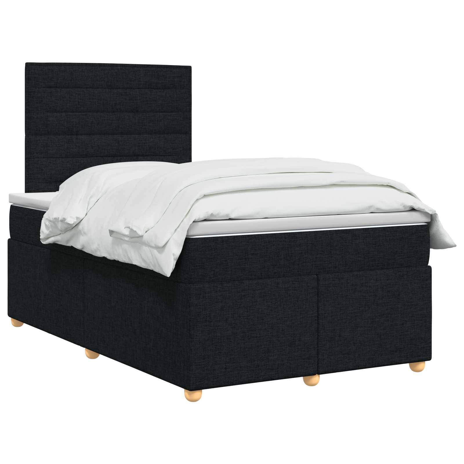 Postelja boxspring z vzmetnico Črna 120 x 200 cm Blago