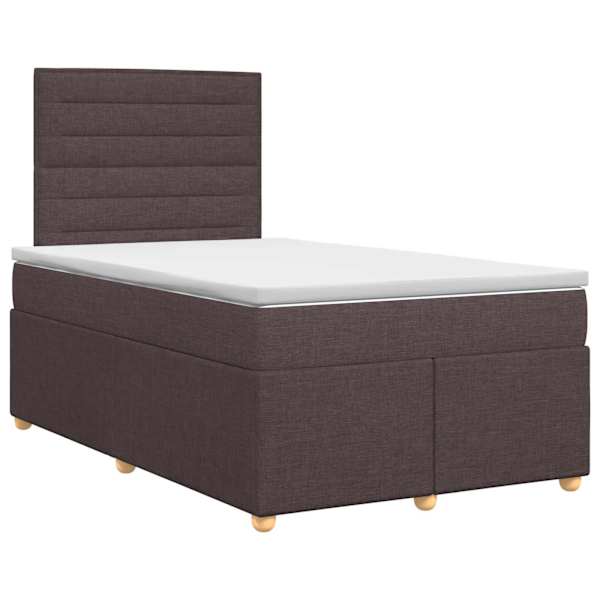 vidaXL Vedruvoodi madratsiga peaga Tume pruun 120 x 200 cm kangas