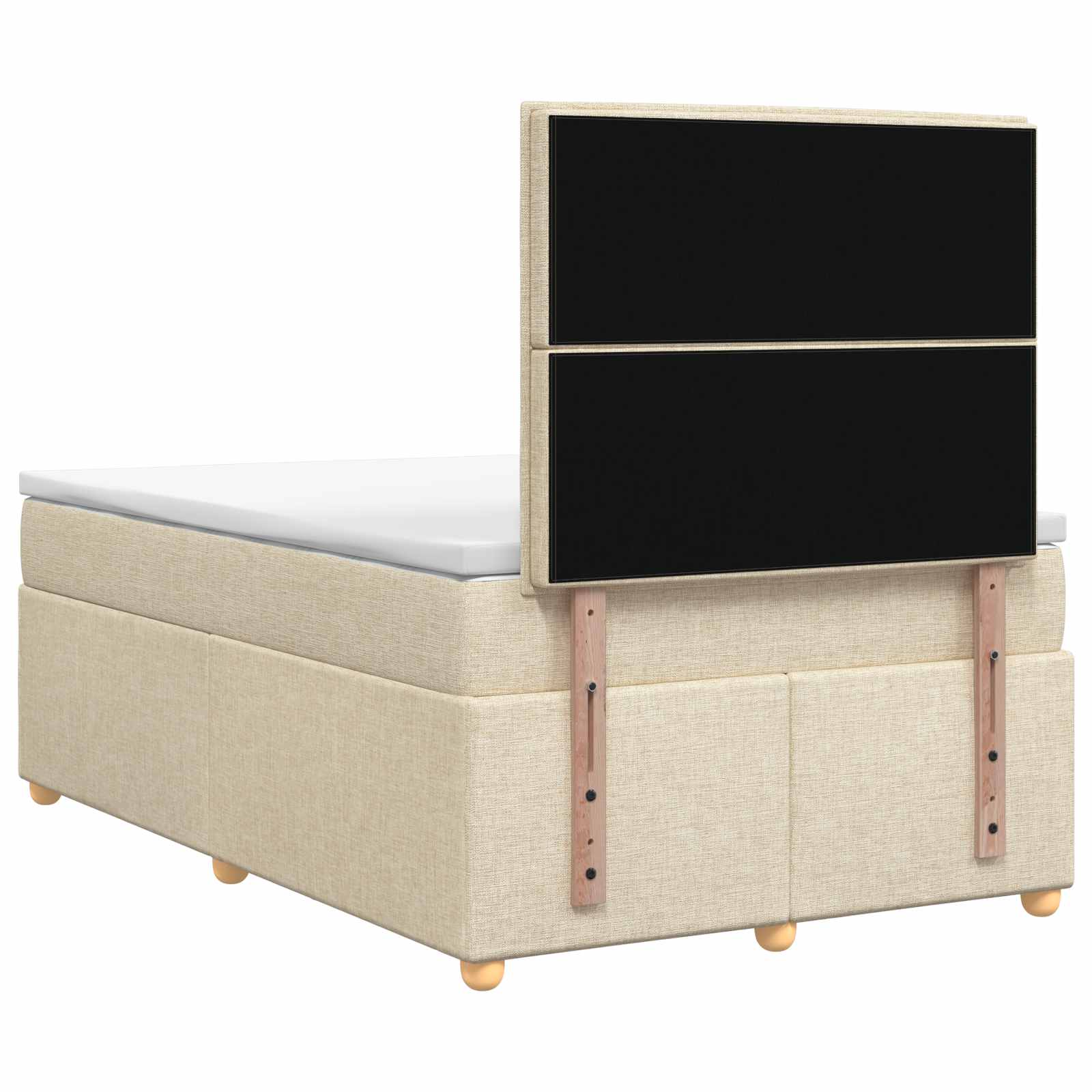 Postelja boxspring z vzmetnico Krem 120 x 200 cm Blago