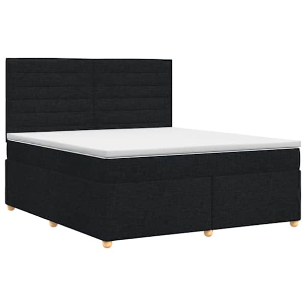 vidaXL Vedruvoodi madratsiga peaga Must 140 x 190 cm kangas