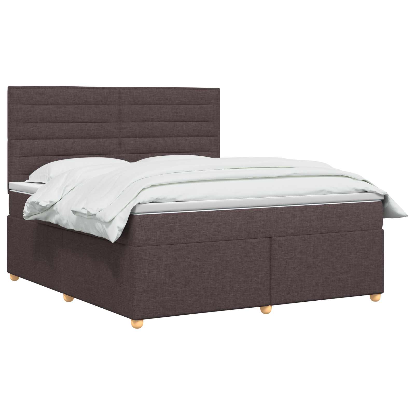 Postelja boxspring z vzmetnico Temno rjava 140 x 190 cm Blago