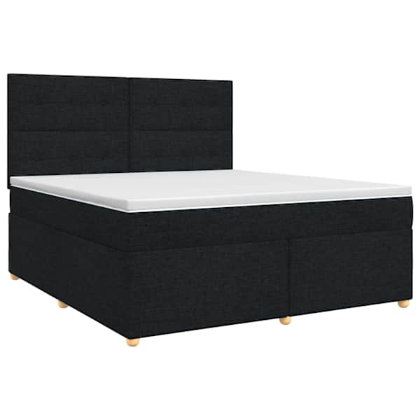 vidaXL Vedruvoodi madratsiga peaga Must 140 x 190 cm kangas